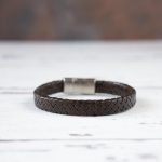 Back View of the Steel & Barnett Cornall Leather Bracelet in Vintage Black