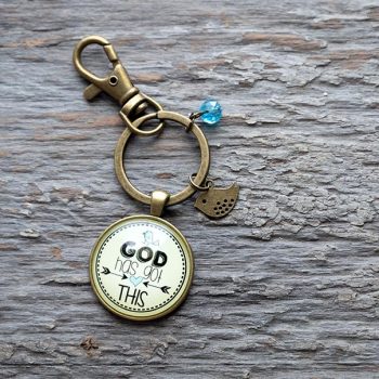 God Has Got This Rustic Keychain by Gutsy Goodness on a Rustic and Weathered Piece of Wood
