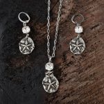 Starfish Earrings and Necklace by VB&CO Designs on Dark and Light Wood