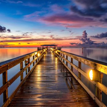 Welcome to Morning a Safety Harbor Pier sunrise photograph taken a few moments before sunrise with a colorful scene