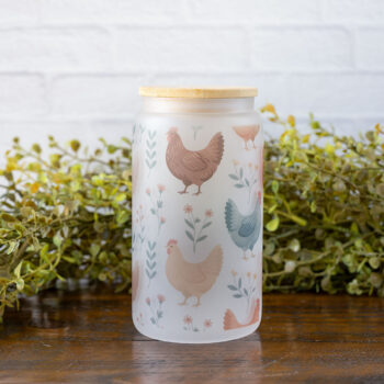 The Colorful Chicken Glass Tumbler